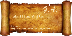 Fabritius Anita névjegykártya